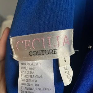CECILIA COUTURE PROM DRESS. A beautiful blue color & most comfortable material.